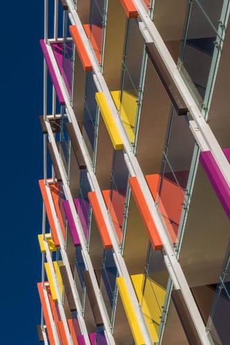 a ladder with colorfuladders against a wall at Hotel Crikvenica in Crikvenica