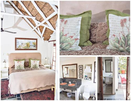 a collage of three pictures of a bedroom at Utopia in Africa Guest Villa in Nelspruit