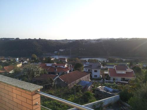 a view of a town with houses and a river at Com o Douro à vista in Jovim