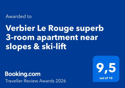 Verbier Le Rouge superb 3-room apartment near slopes & ski-lift