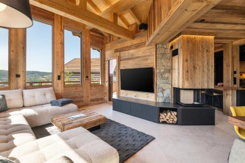 Chalet Panoramic Lodge, Spa avec vue lac et cinéma