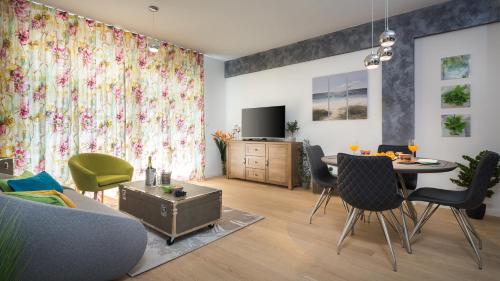 TV a/nebo společenská místnost v ubytování Bepo Luxury Apartments - FREE PARKING
