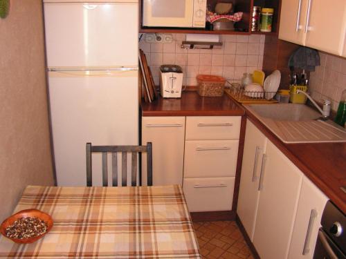 Kuchyň nebo kuchyňský kout v ubytování Hetedik Apartman