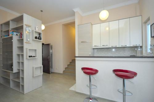 Kuchyň nebo kuchyňský kout v ubytování Apartments Spas