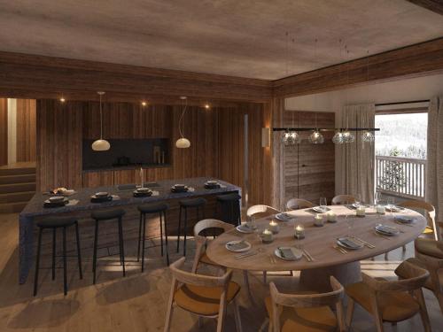 Appartement rustique avec cheminée, terrasse et garage à Val d'Isère