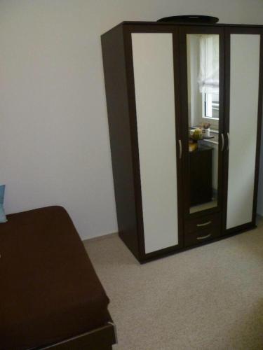 a room with a sliding glass door with a window at Ferienhaus Charme in Grabowhöfe