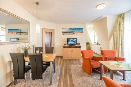 Veitingastaður eða matsölustaður á Am Weststrand Apartmenthaus Bellamare