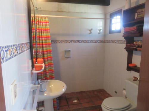 a bathroom with a toilet and a sink at Chalet Nathalie Bis in Punta del Este