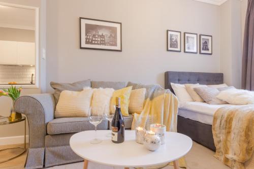 Posteľ alebo postele v izbe v ubytovaní VIU Velvet Apartment