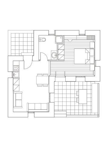 a floor plan of a house at Mousses Houses in Petra