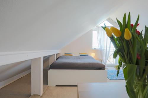 Posteľ alebo postele v izbe v ubytovaní Jantar Apartamenty - Penthouse Sea View Morska