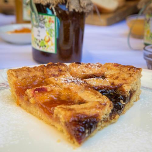 a piece of food on a plate on a table at Mira Mare Hotel, Galaxidi in Galaxidhion