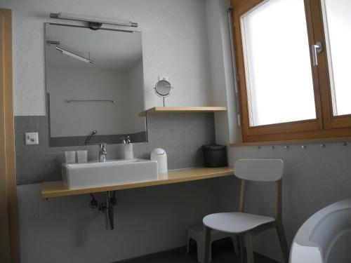 サース・アルマゲルにあるAdlerhorstのバスルーム(洗面台、鏡、トイレ付)