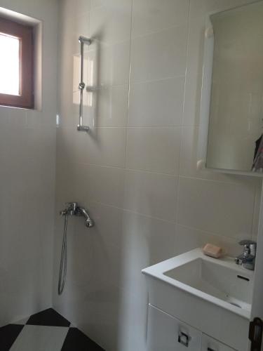 a bathroom with a shower and a sink at Apartment Spa Holidays in Sandanski