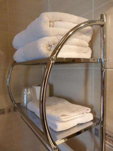 - un porte-serviettes dans la salle de bains dans l'établissement Hôtel Le Bretagne, à Vannes