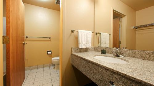 加德納維爾的住宿－托帕斯湖貝斯特韋斯特酒店，一间带水槽和卫生间的浴室