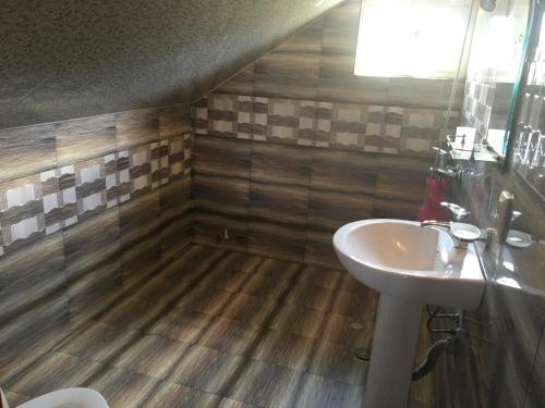 a bathroom with a sink and a toilet in a room at Homestay in Batumi Дом в Чакви in Chakvi