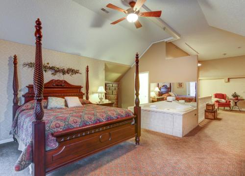 a bedroom with a bed and a bath tub at Afton House Inn in Afton