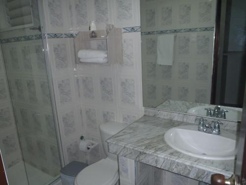 Koupelna v ubytování Hotel Kurakatá