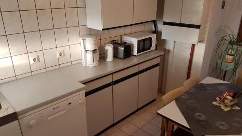 Kuchyň nebo kuchyňský kout v ubytování Ferienhaus Richter