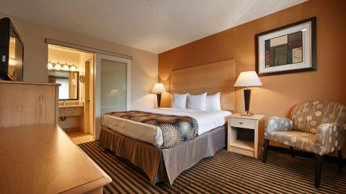 Säng eller sängar i ett rum på Best Western Palm Court Inn