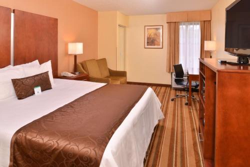 a hotel room with a large bed and a television at Best Western Plus Richmond in Sandston
