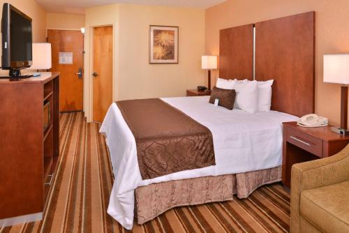 a hotel room with a bed and a television at Best Western Plus Richmond in Sandston