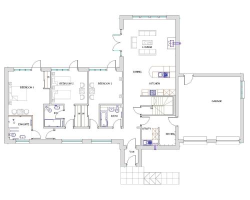 a floor plan of a house at Clovenstone Lodges in Inverurie