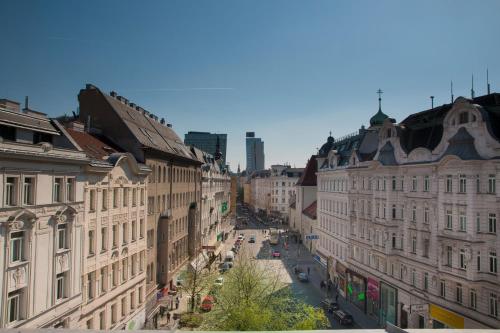 a view of a city street with buildings at RAFAEL KAISER - Premium Apartments City Centre - Contactless Check-In in Vienna