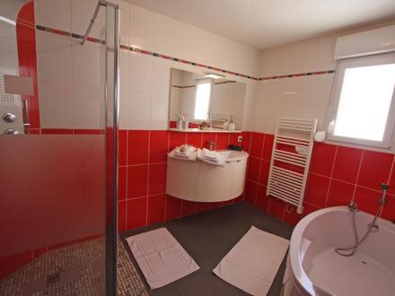 A bathroom at Gite Les Cimes
