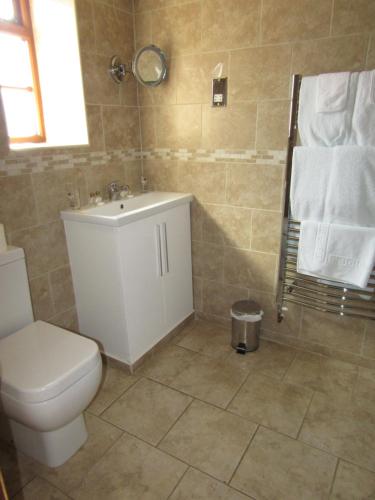 a bathroom with a toilet and a sink at The Kilcot Inn in Newent