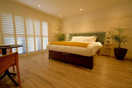 a bedroom with a large bed in a room at Quinlan & Cooke Boutique Townhouse and QCs Seafood Restaurant in Cahersiveen