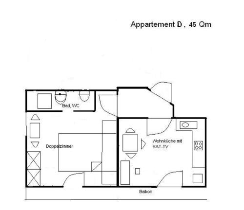 a floor plan of the apartment td at Haus Renate in Kaunertal