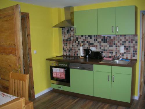 Dapur atau dapur kecil di Ferienhof Bauer