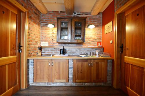 Dapur atau dapur kecil di Dom Na Rozceściu