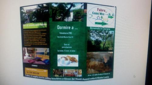 a poster on the wall of a resort at B&b Fabra Casa Mia e non solo in Falvaterra