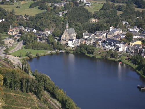 an aerial view of a large lake in a town at Holiday Home in Vielsalm with Garden in Vielsalm