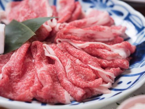 a plate of minced meat on a table at Tokiwaso in Miyakonozyō