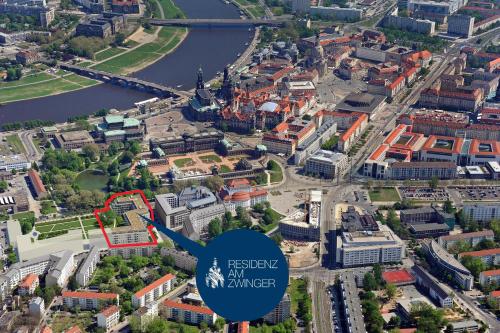 an aerial view of the city of hamburg with the hamburg hamburg am at Residenz am Zwinger in Dresden