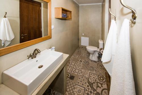 y baño con lavabo y aseo. en Lardas Luxury Country House, en Kissamos