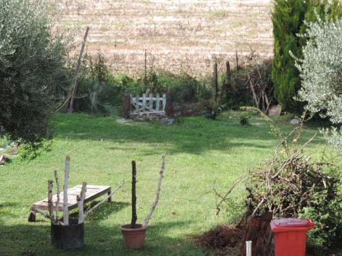 モンテグロット・テルメにあるCasa Vacanze Countryの芝生のベンチ付き庭園