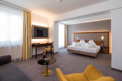 Katil atau katil-katil dalam bilik di Hotel Goritschnigg
