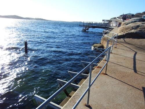 a set of stairs leading into the water at Sjöhuset in Ellös
