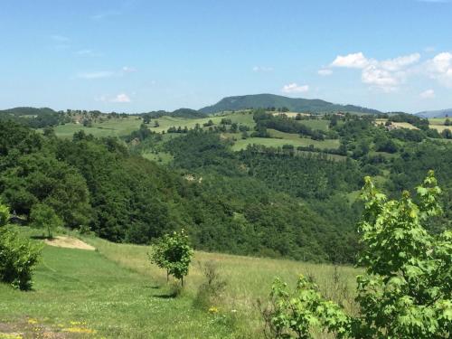 a view of the rolling hills and trees at Farmhouse in Apecchio with Pool & Spa in Apecchio