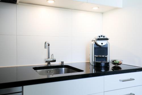 A kitchen or kitchenette at Serviced Apartments Haus 1