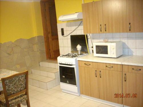 Kelemen Apartmanokにあるキッチンまたは簡易キッチン