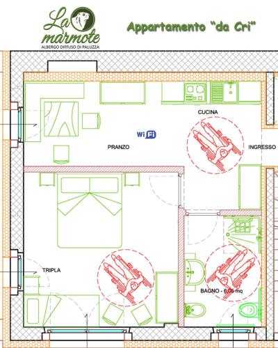 Plano de La Marmote Albergo Diffuso di Paluzza Testeons