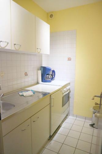 Kuchyň nebo kuchyňský kout v ubytování Hotel Nuhnetal