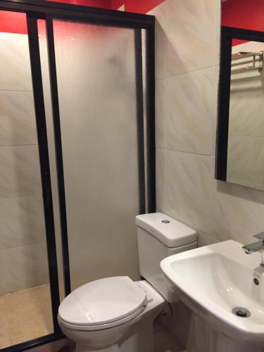イロイロにあるPearLi View Hotelのバスルーム(トイレ、洗面台付)