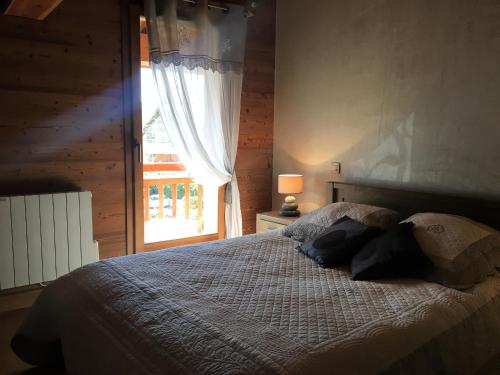 Ліжко або ліжка в номері Chalet Clos Moccand